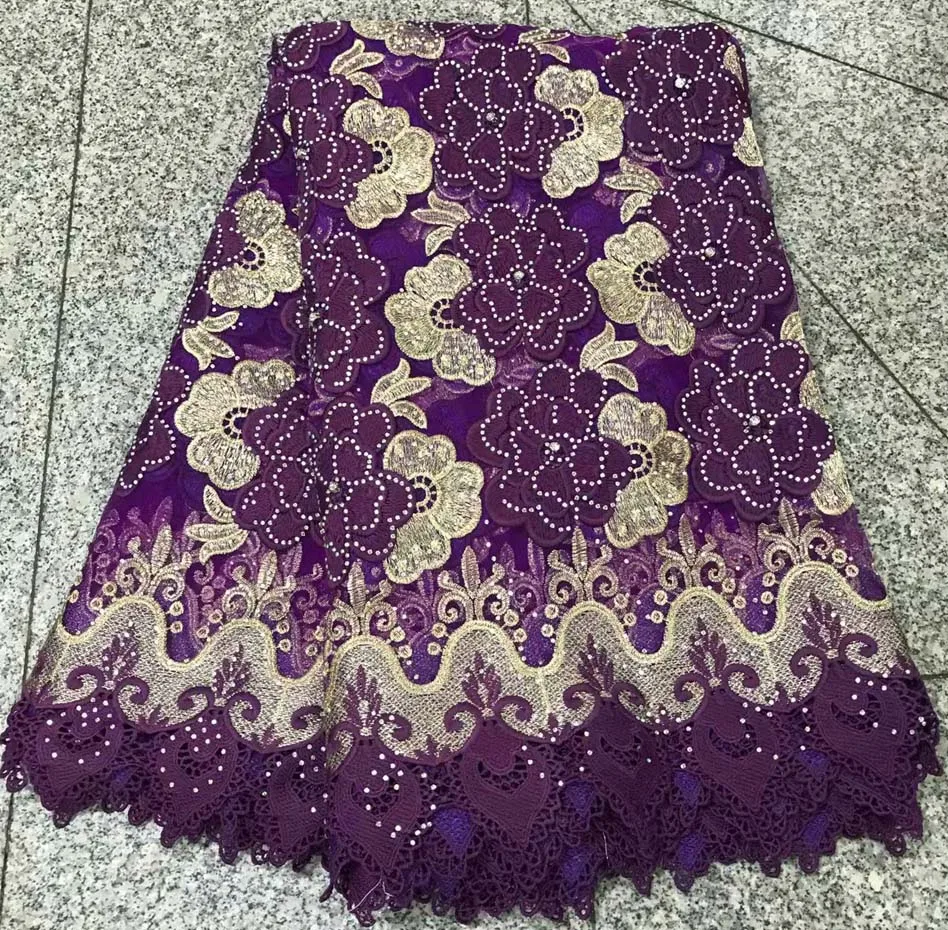 

African Lace Fabric 2018 High Quality Lace Fabric Embroidery Fashion African Nigerian Party Dress for 5yards