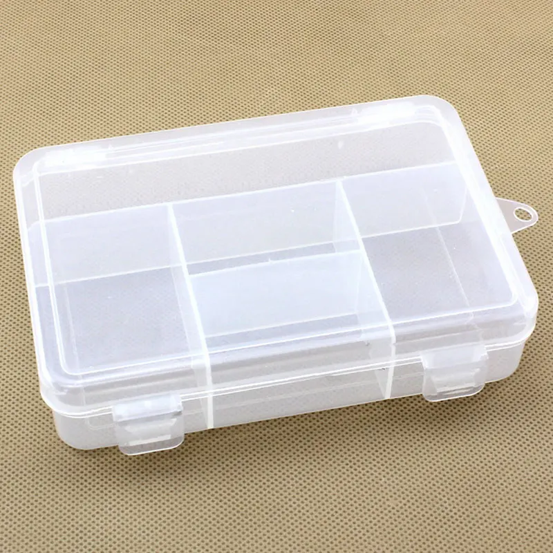 5 Compartments Jewelry Bead Storage Plastic Box Case Container Craft