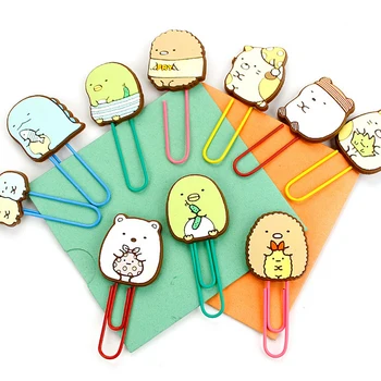 

1 pcs Japanese cartoon paper clip silicone material escolar bookmarks for books stationery school supplies papelaria child gift