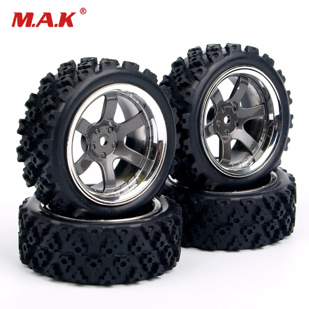 

4pcs/set 1:10 RC Rubber Tires F HSP HPI RC Rally Tires Wheel Rim 1:10 Racing Off Race Car