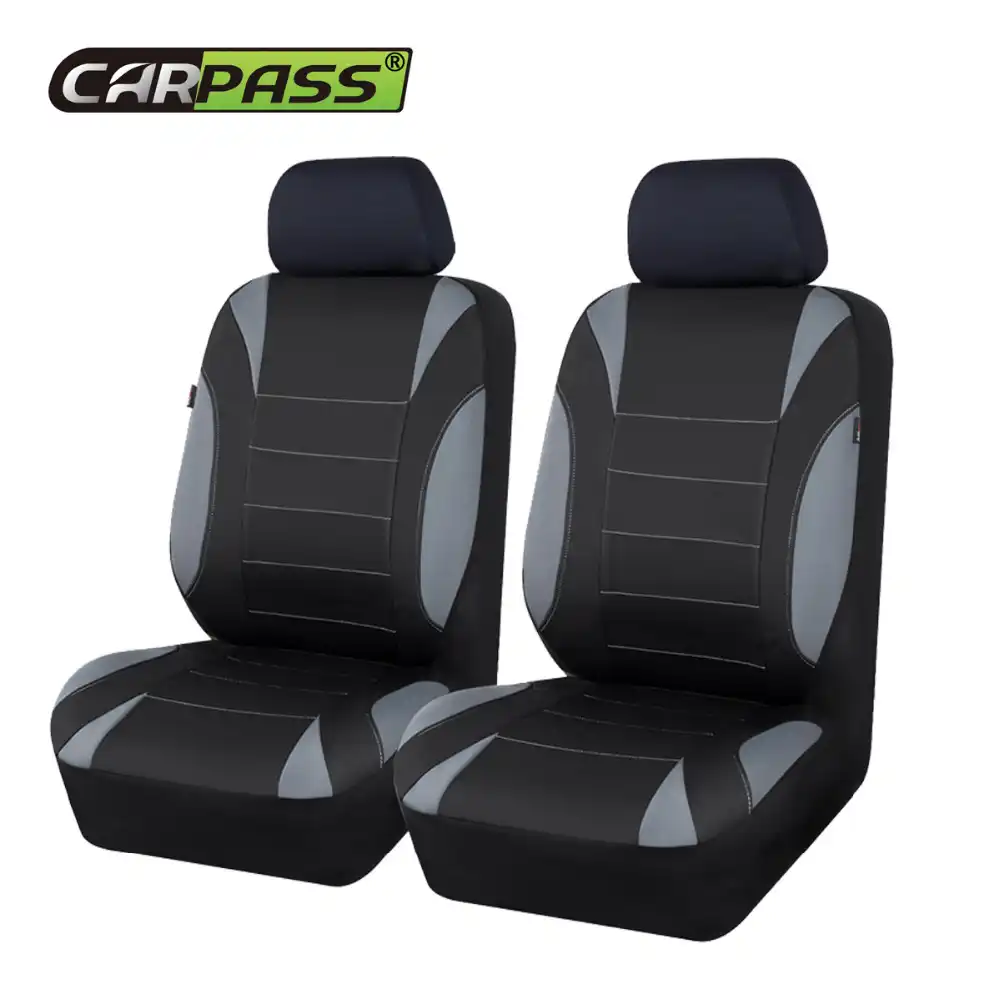 Negro y Rojo Cubiertas de Asiento de Coche Protectores Universal Se Ajusta Skoda Fabia