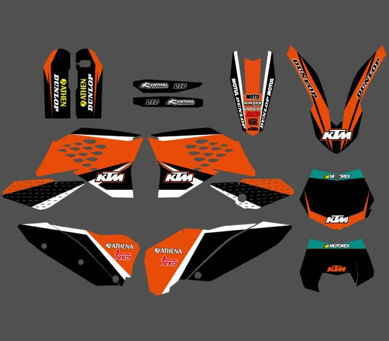 

0309  NEW STYLE TEAM GRAPHIC WITH MATCHING BACKGROUNDS FOR  SX SXF FULL SIZE MODEL 2007-2010 EXC XC FULL SIZE MODEL 2008-2011