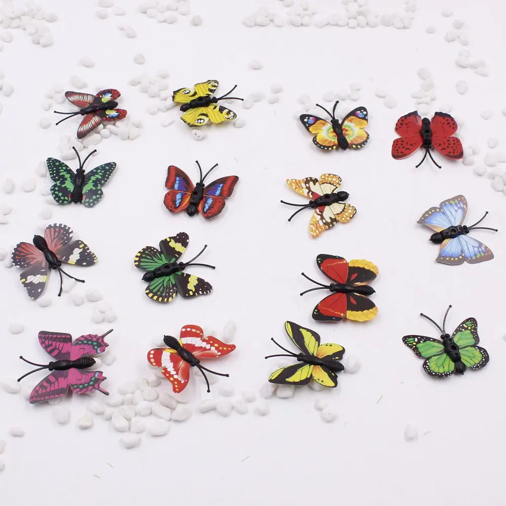 

10pcs/lot Plastic 3D Butterfly Handmake Artificial Flower Head Wedding Decoration DIY Wreath Gift Box Scrapbooking Craft Fake Fl