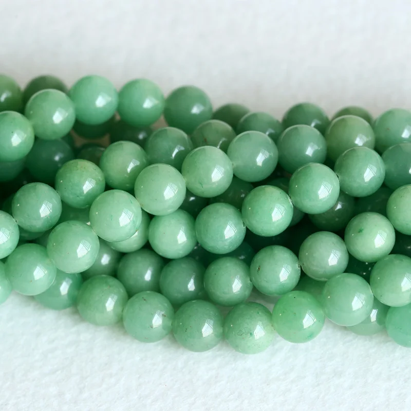 Натуральный подлинный Императорский зелёный авантюрин нефрит круглые свободные 4-12 мм бусины подходят для ювелирных изделий DIY ожерелья или браслеты 1" 04133