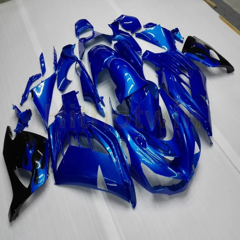 O Пользовательские мотоцикла обтекателя Для Kawasaki 2006 2007 2008 2009 2010 2011 2012 2013 ZX14R литья под давлением серебристо-черного цвета - Цвет: O