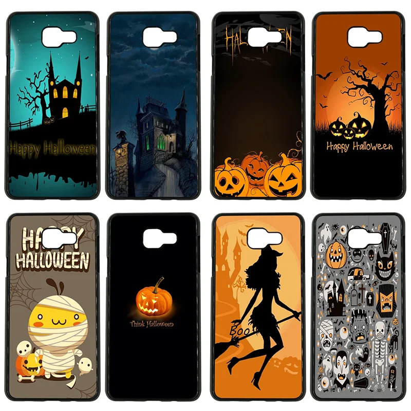 Cell Phone Case Happy Halloween Fabric Pumpkins Hard Plastic Cover for