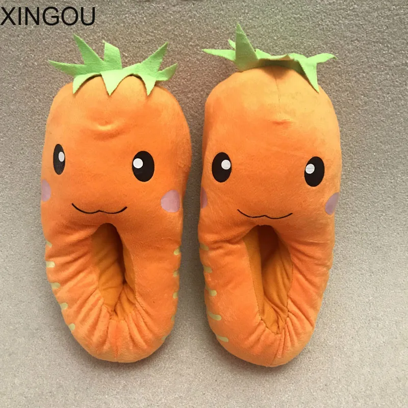 

2018 new free size Cartoon cotton slippers Creative fruits for women's shoes Homer Slippers Winter indoor Slippers free shipping