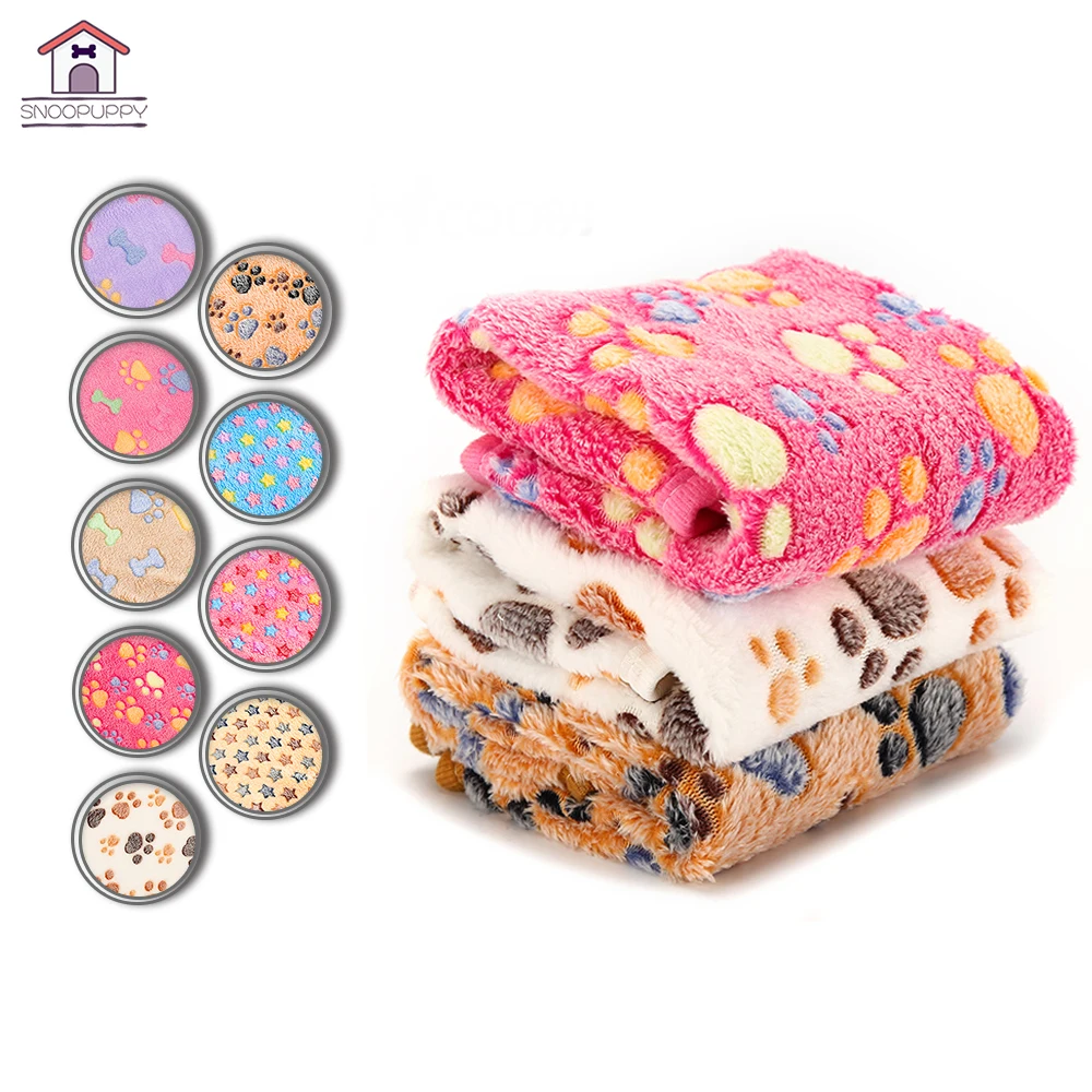 

Pet Dog Blankets Coral Fleece Mats Soft Foot Print Pet Rest Sleep Mat for Small Large Dogs Breathable and Soft Blankets YX0004