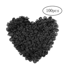 100 шт реалистичные лепестки роз, многоцветные шелковые лепестки из ткани для свадьбы, домашнего декора, черного цвета