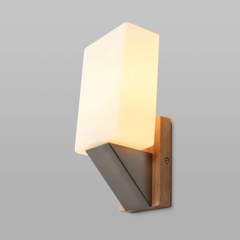 

study dining room bedroom reading lamp reading simple modern oak stair glass lampshade Fashion simple and unique wall lamp MZ33