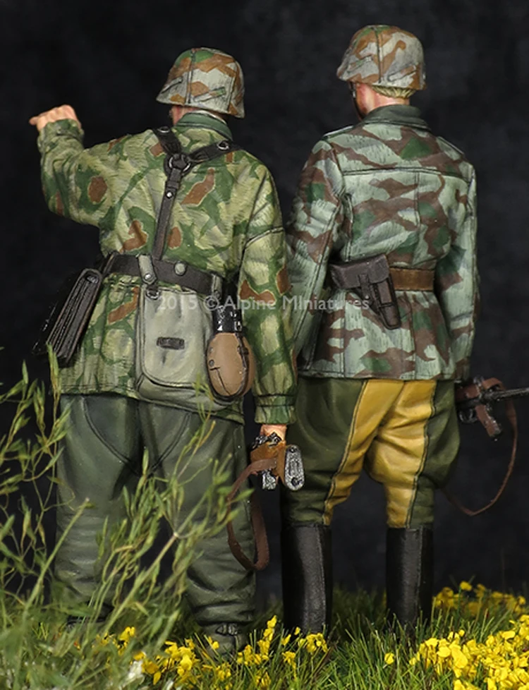 1/35 набор гренадеров 2 фигурки модель солдатика из смолы GK военная тема Второй