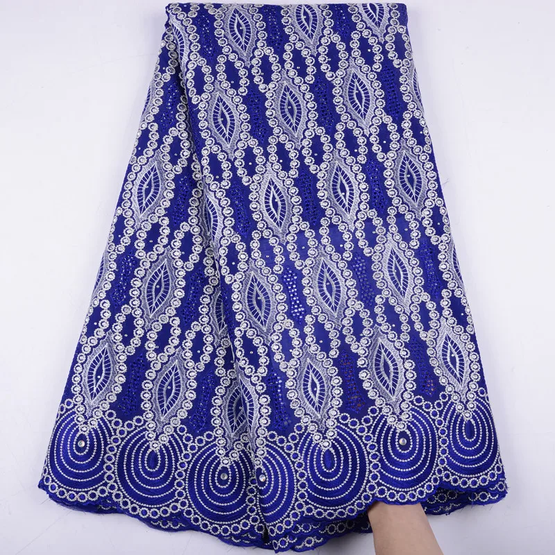 Latest Swiss Voile Lace In Switzerland High Quality Royal Blue Nigerian Cheap Material African Dry Dress Y1506 | Дом и сад