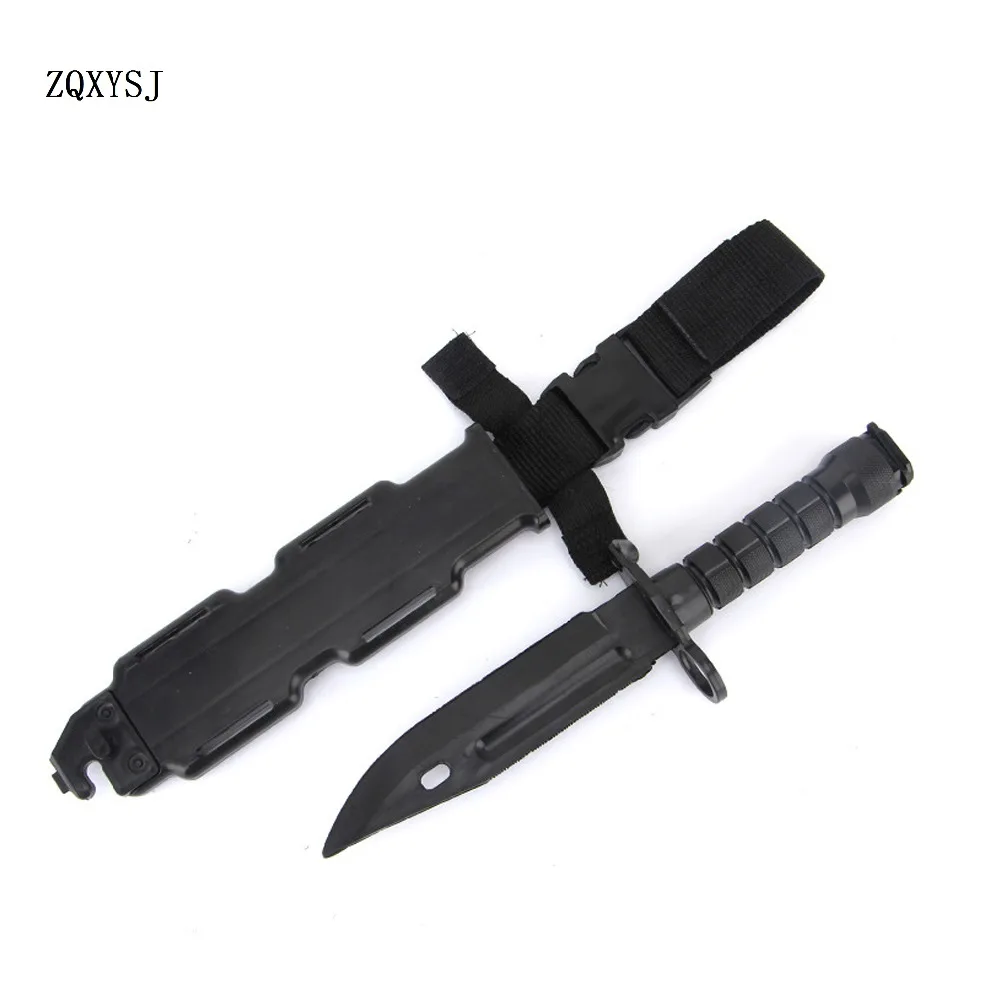 ZQXYSJ 1PC Soft Rubber Plastic M9 Style Knife Blade Bayonet with Sheath Dummy Model Kit not the really knife
