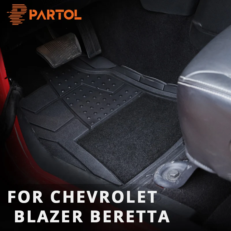 Partol 4pcs Set Crop Diy Universal Car Floor Mats Pvc Waterproof