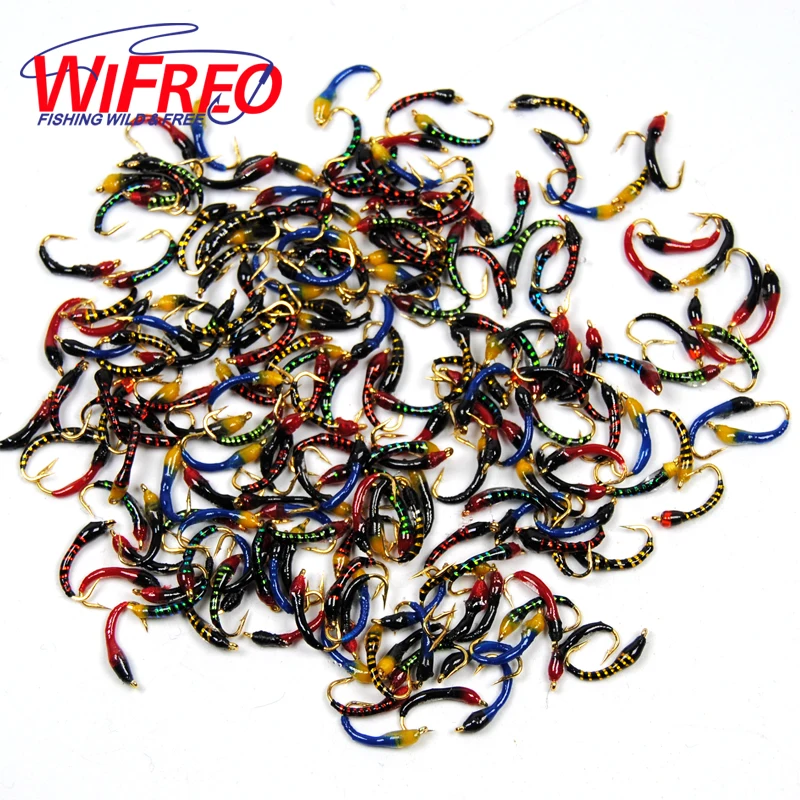 HOT ITEM Zebra Midge BLACK Fishing Flies- Per 6 - Size; #18 Gold bead