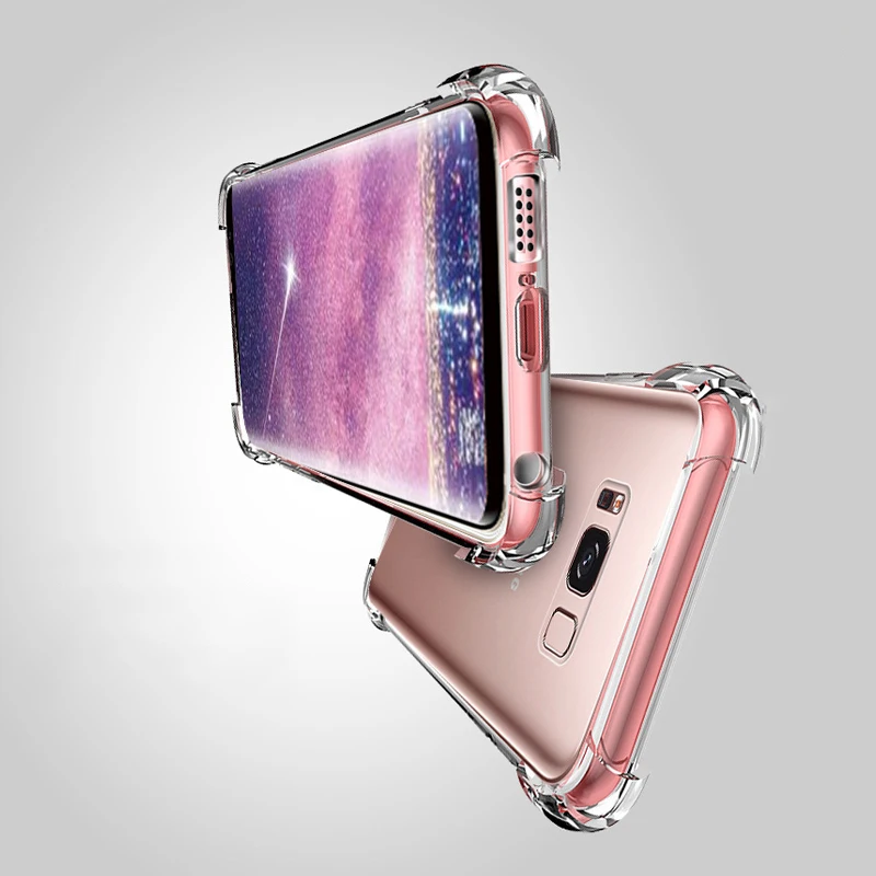 

Shockproof Silicone Phone Case For Sumsung GALAXY S8 Note 9 S9 S10 Plus A70 Transparent Soft TPU Shockproof Back Cover