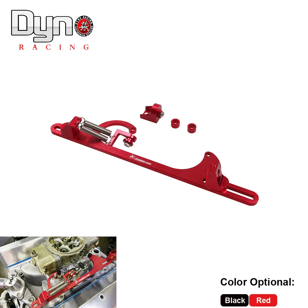 

Dyno racing- 4150 4160 Aluminum Series Black Red Billet Throttle Cable Carb Bracket RS-BT001