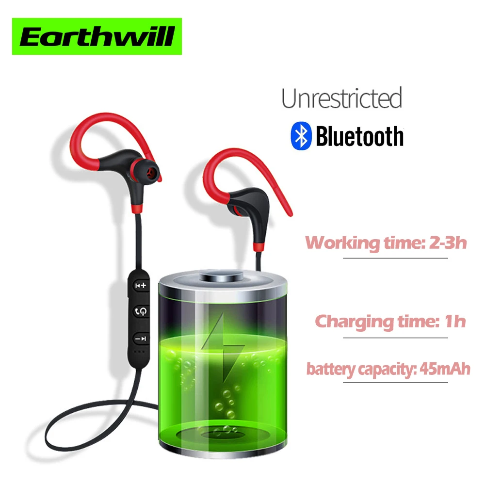 

Earphones Sports Bluetooth Headset Big Horn Stereo Wireless Sports Headphones