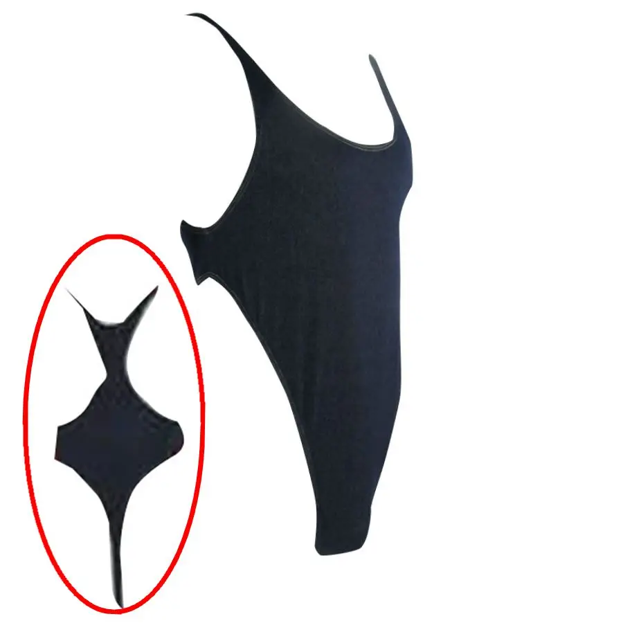 2017 new Mens Thong Bodysuit Stretch High Cut Racer Back Denim Knit