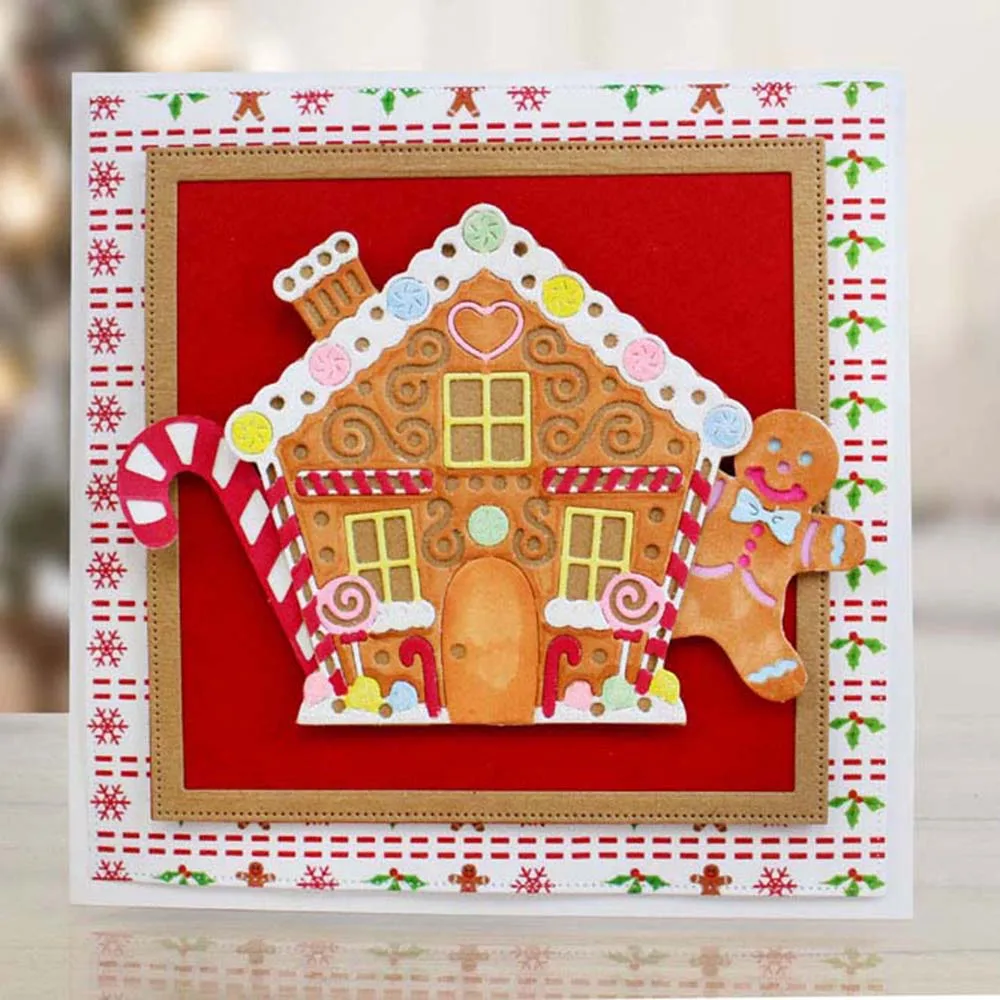 

Gingerbread House Stitched Metal Steel Cutting Dies Decor Scrapbooking Craft Die Cut For Diy Embossing Paper Cards Stencils