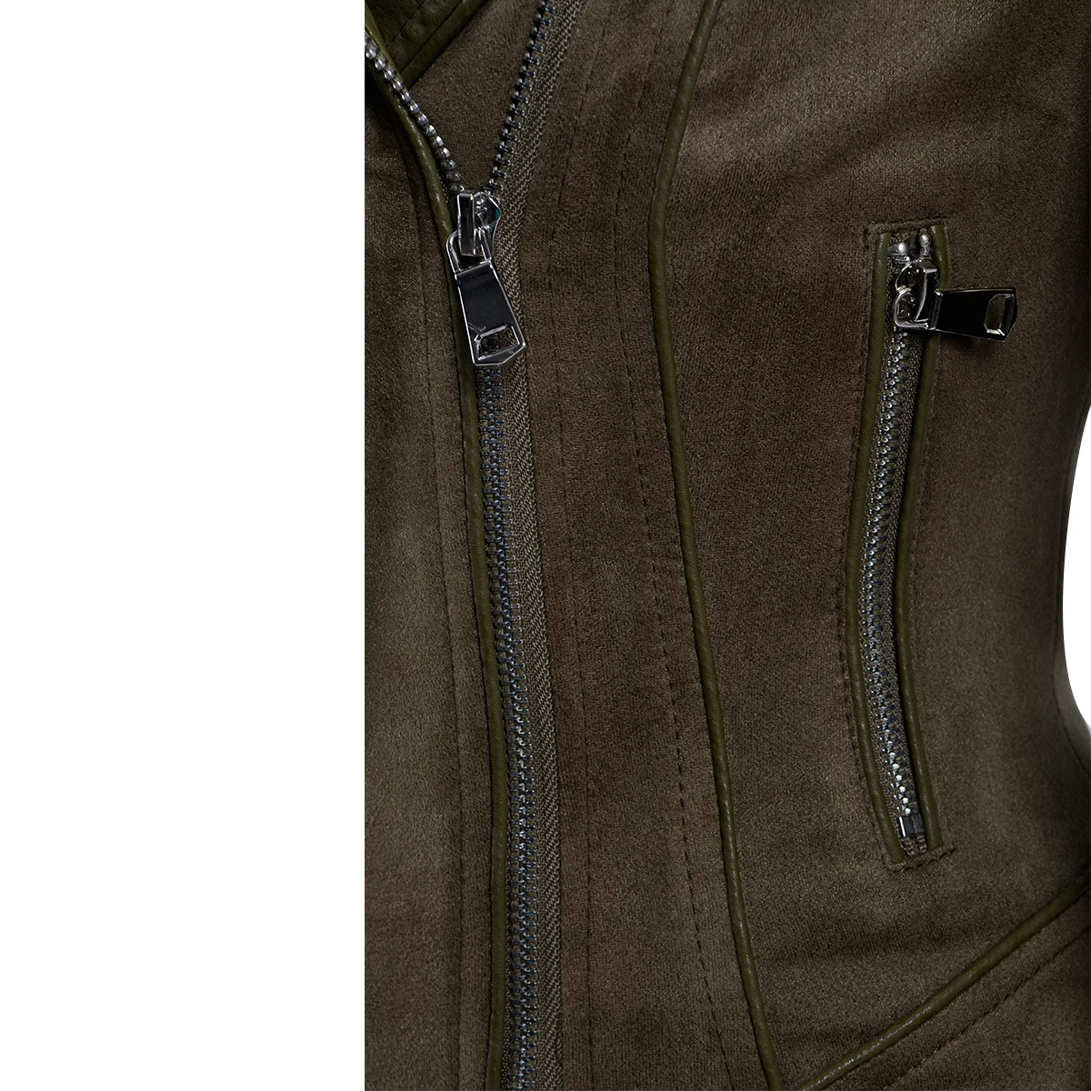 SX новые женские замшевые сплайсированные Куртки из искусственной кожи Женская осенне-зимняя армейская зеленая верхняя одежда на молнии