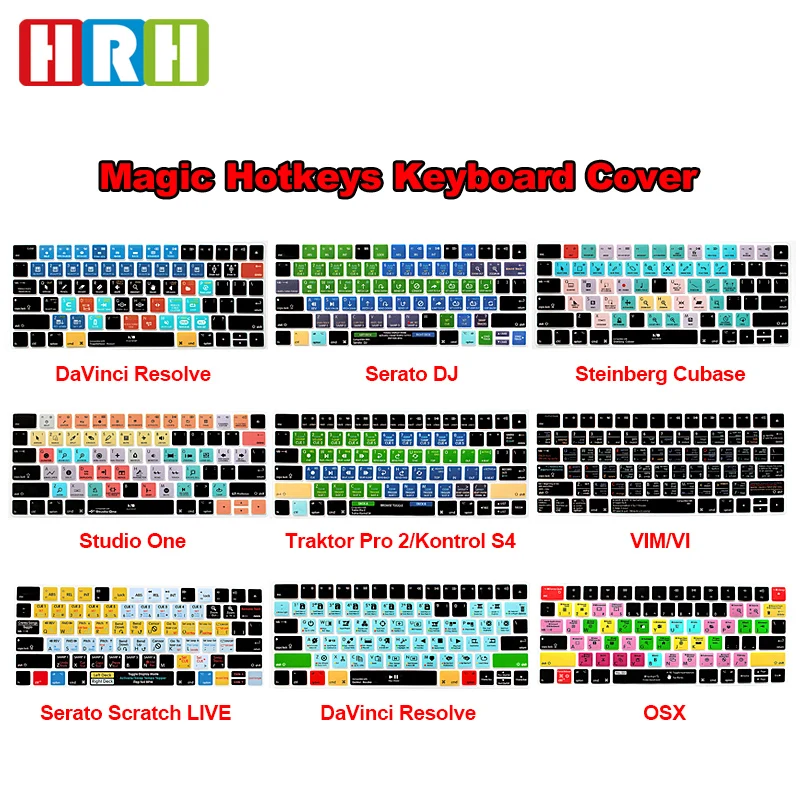 

HRH Serato DJ Traktor Pro 2/ Traktor Kontrol S4 VIM Shortcuts Keyboard Covers Silicone Skin for Apple Magic Keyboard MLA22B/A US