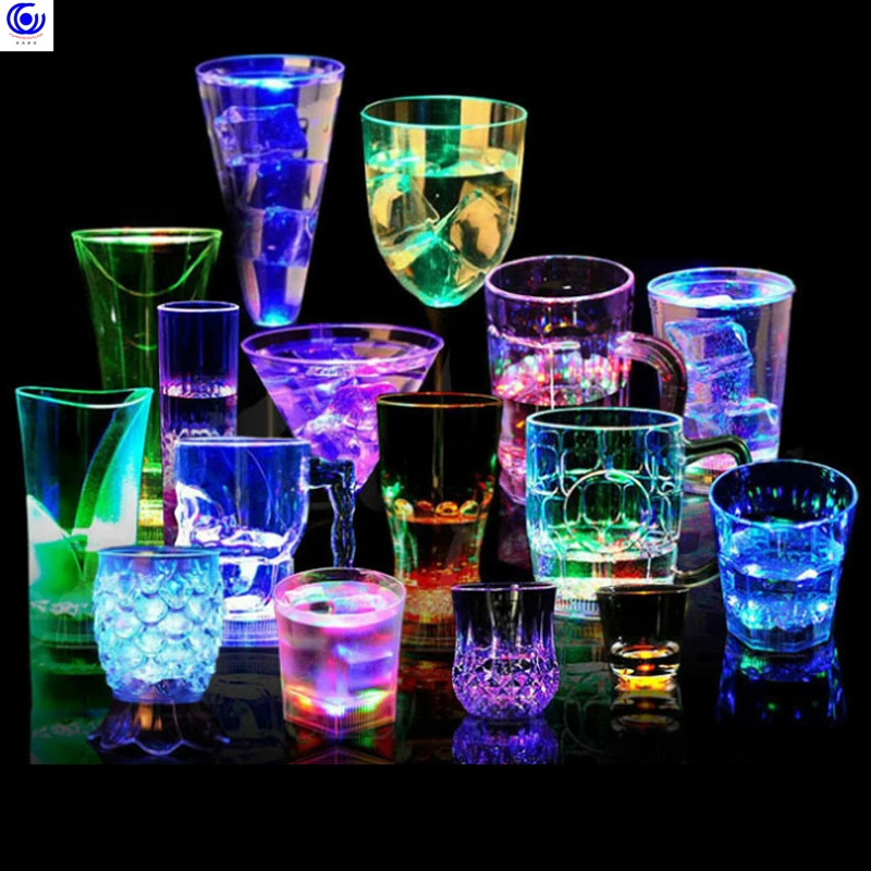 4 pcs Multi Color Flashing LED Light Up Shot Glasses Drink Barware Party Supply 