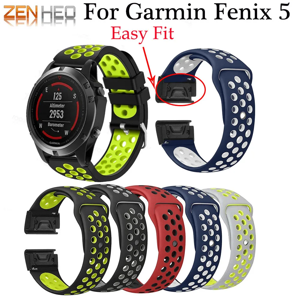 

Quick Fit Silicone Replacement wristband Watch Band bracelet strap for Garmin Fenix 5 /5 Plus Smart Watch 22mm wrist band strap