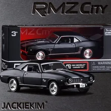 Escala 1/36 EE. UU. 1969 Camaro SS mate Vintage negro Diecast Metal de juguete de modelo de coche para colección regalo niños