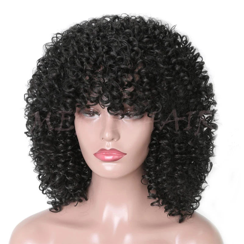  MERISI HAIR Long Curly Black Color Wigs for Black Women Afro Wig African Hairstyles High Temperature Fiber Average Size2 (5)