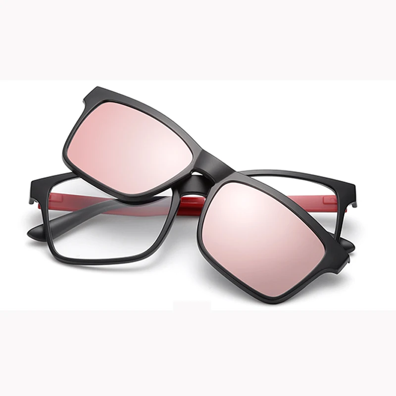 TR90 очки Рамка поляризованные прикрепляемые солнцезащитные очки Для мужчин UV400 близорукость прикрепляемые очки Для женщин Ночное очки, подходят для вождения, солнцезащитные очки зрение объектив - Цвет линз: CT2202-C3