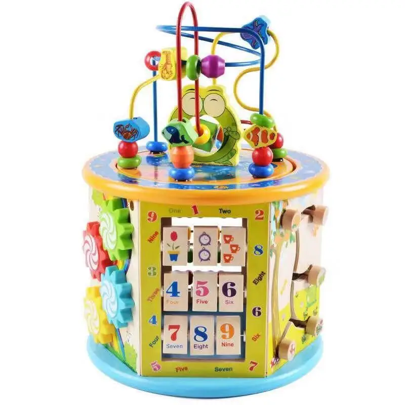 

Wooden Toy Montessori Educational Mathematics Toy For Children Baby Early Learning Toy Color Wooden Kid Puzzle Toys Around Beads