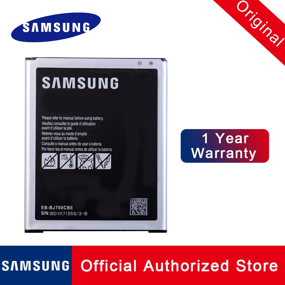 100% Оригинальная Аккумуляторная батарея EB BJ700BBE для Samsung Galaxy J7 NFC BJ700BBU Duos