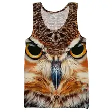 Топ на бретелях с 3D принтом совы для мужчин, Модный летний топ на бретелях для работы, Мужские Женские топы, топ на бретелях