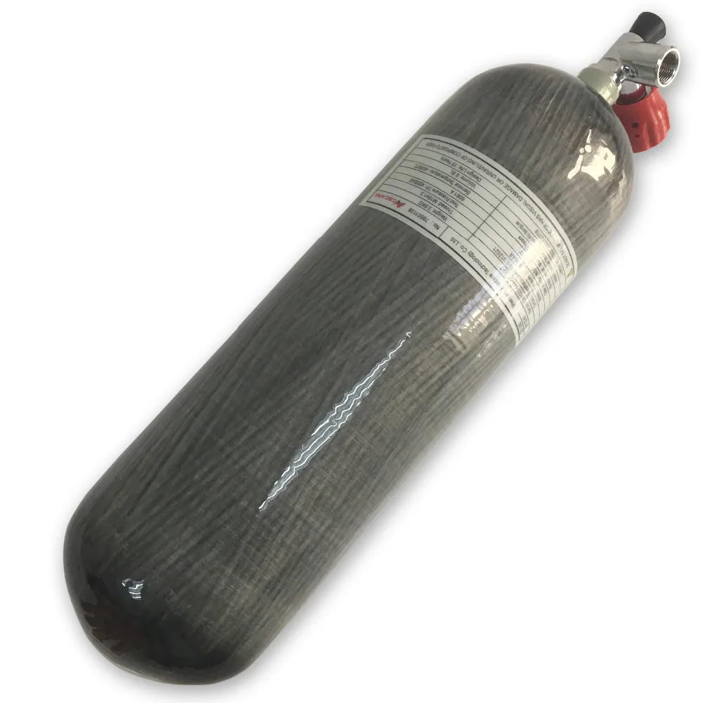 

AC16811 Red Safety Valve Attached 6.8L Carbon Fiber Cylinder PCP Paintball SCUBA Diving Tank 4500psi WP Drop Shipping