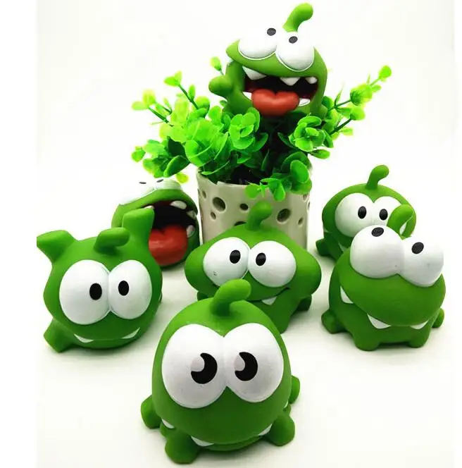 

Random 1pcs 7cm om nom Frog Cut The Rope Action Figure Toys With Sound BB Noisy Toys For Kids