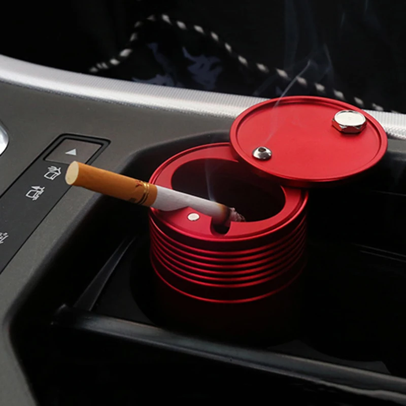 1PC Portable Auto Car Ashtray For Car Smoke Metal Car Ashtray Black