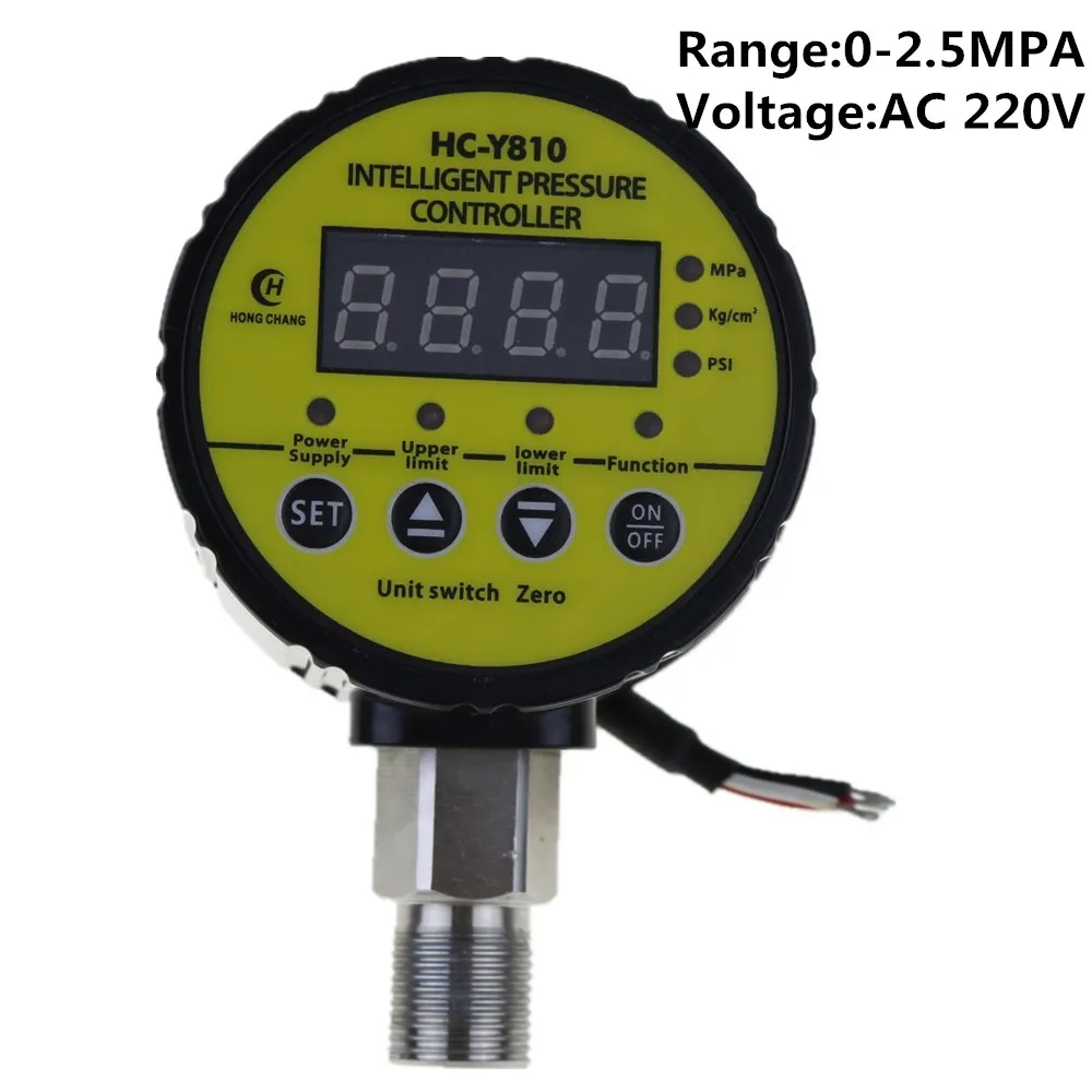 AC220V 0 2.5MPA Air Compressor Pressure Switch Digital Pressure Gauge