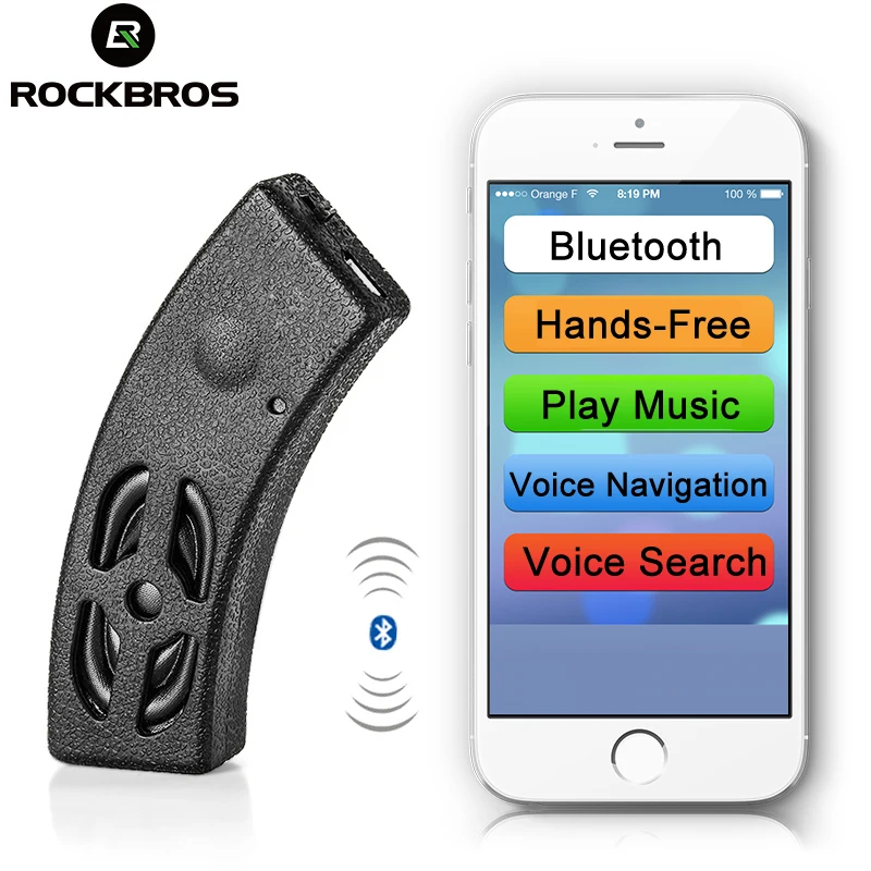 

ROCKBROS Bicycle Wireless Mic Bluetooth MP3 Player Audio Mount Mobile Helmet Backpack Cycling Mini Speaker Outdoor Sports