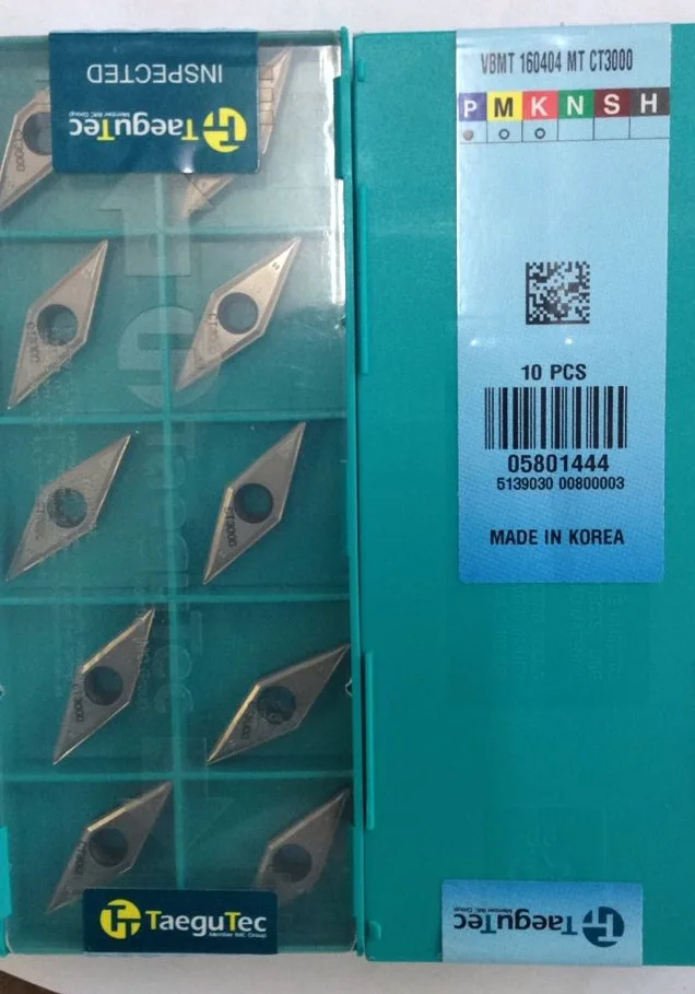 tungsten carbide inserts VBMT160404MT CT3000 Taegutec VBMT 160404 MT