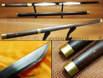 

Straight Blade Sharp Japanese Samurai Sword NINJA AISI1095 Steel Handmade #N308