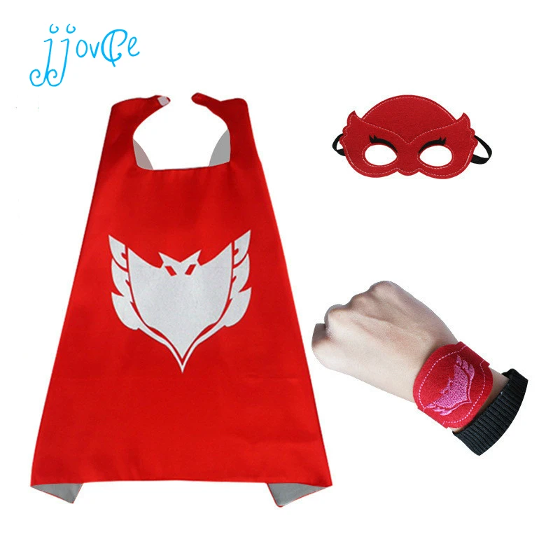 

4Pcs/Set Pj Cartoon Mask Hero cloak Cape and Mask Owlette Catboy Gecko Cosplay Action Toys Figures Marvel For Children