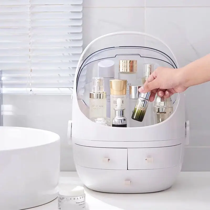 

SAFEBET Waterproof Makeup Organizer Acrylic Cosmetic Storage Box Detachable Desktop Organizer Transparent Drawer Beauty Boxes