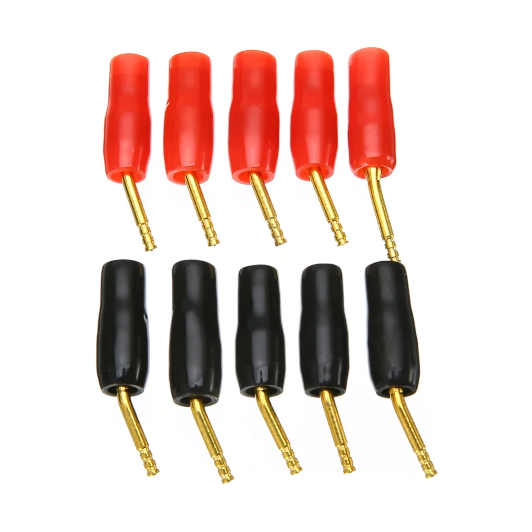 Mayitr 5pairs 2mm Black Red Banana Wire Pin Plug Gold Plated Pin Plug Speaker Connector for Wire Cable Hifi Speaker