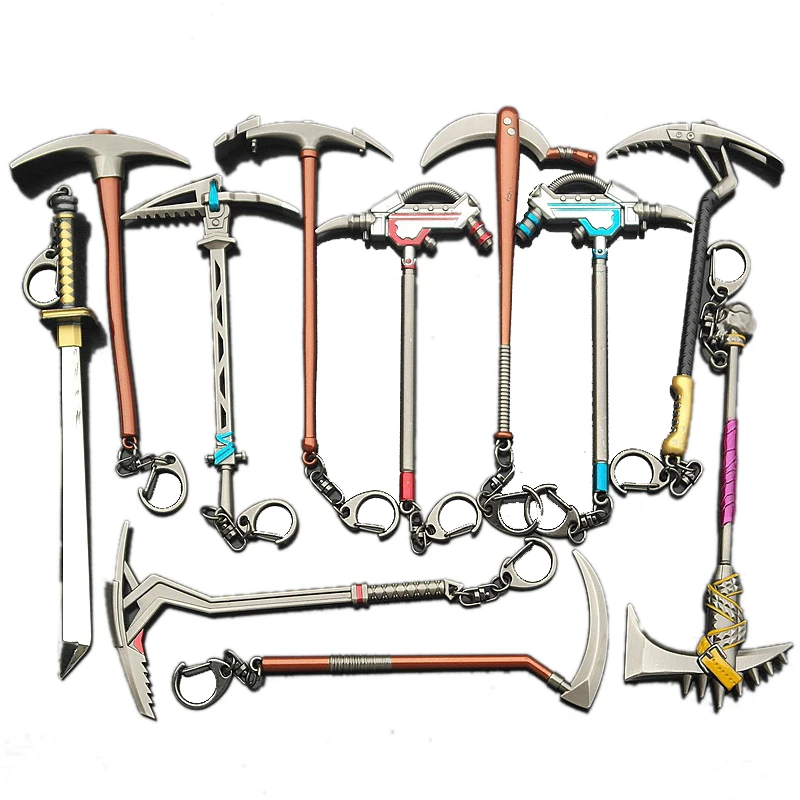 

2018 New Fortress night Battle Royale Keyring Pickaxe Action Figure Game Weapon Model Toys Matel Keychain Alloy dropshipping