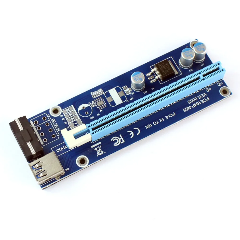 PCIE 1X до 16X видеокарта Удлинительный кабель усиленный блок питания адаптер карта анти-сжигание дизайн для майнинга биткоина F21216