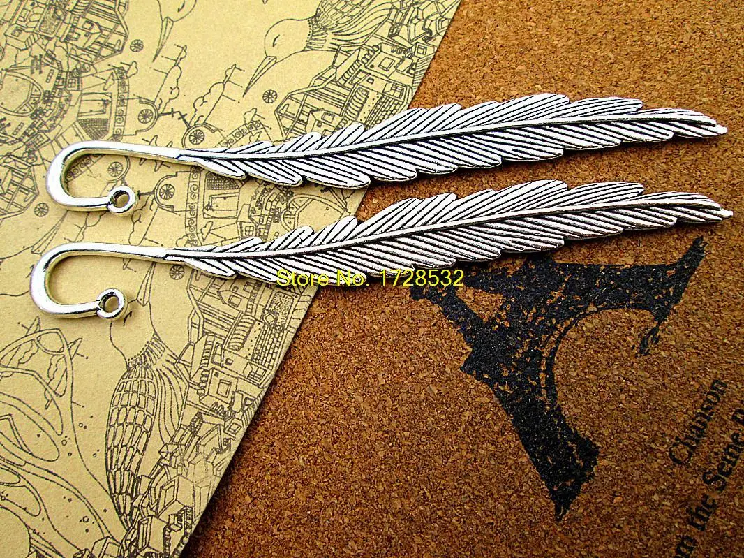 

3pcs 116mm Tibetan silver feather bookmark Charms Pendants DIY