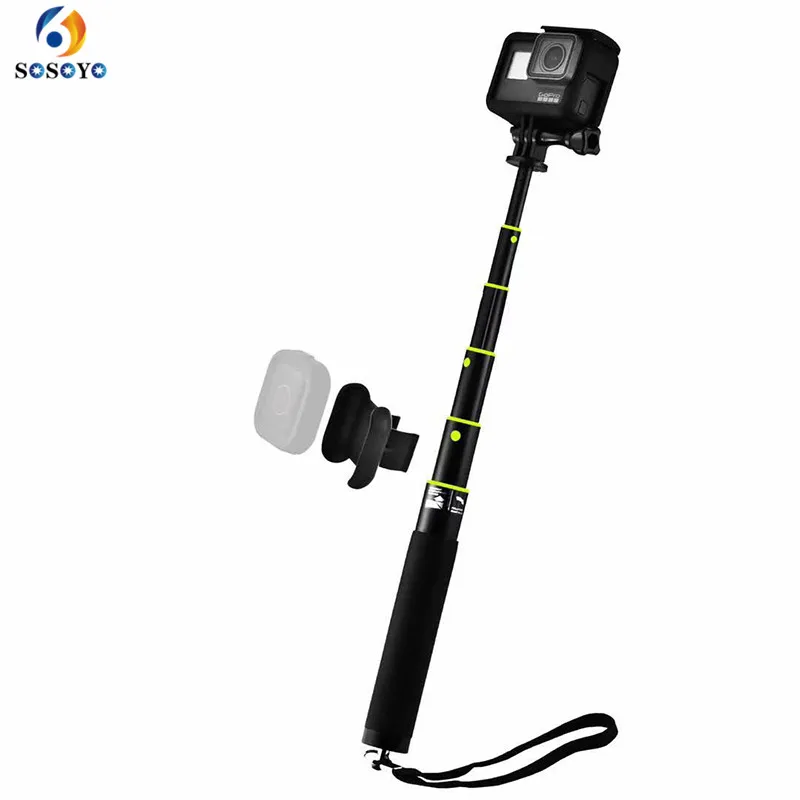 Metal Non-slip Extendable Handheld Selfie Stick Multifunctional Monopod with Remote control clasp for GoPro 5 Camera Accessories (6)