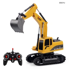 EBOYU 258-1 2,4 Ghz 6CH 1:24 RC excavadora camión Mini de radiocontrol recargable de juguete de regalo para niños