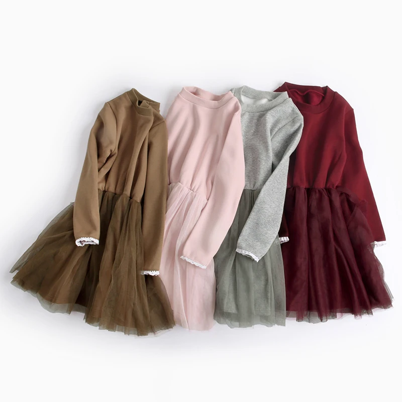 

Kids warm girls dresses loose thick winter dress for girl autumn girl long-sleeve dress children dress 6 years